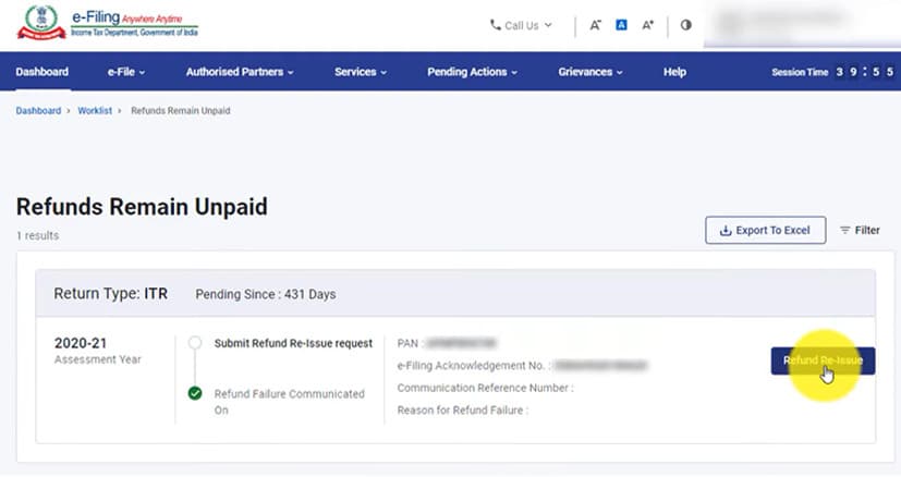 refund reissue request